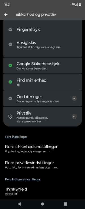 Scroll til og vælg Flere sikkerhedsindstillinger