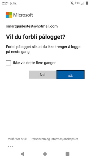 Velg ønsket alternativ