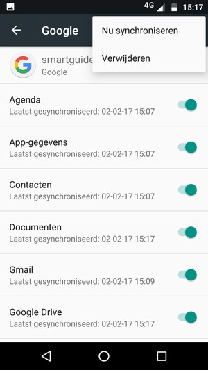 Selecteer Nu synchroniseren
