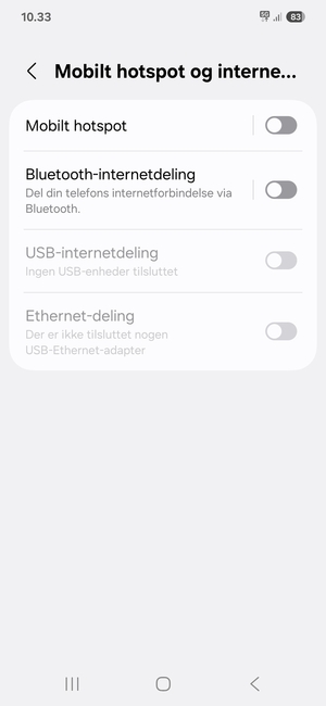 Vælg Mobilt hotspot