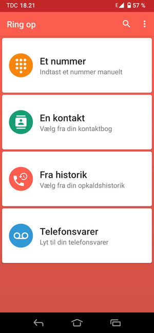 Vælg Telefonsvarer