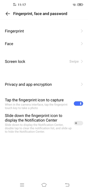 Select Screen lock