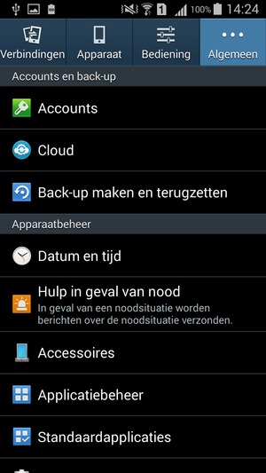 Selecteer Accounts