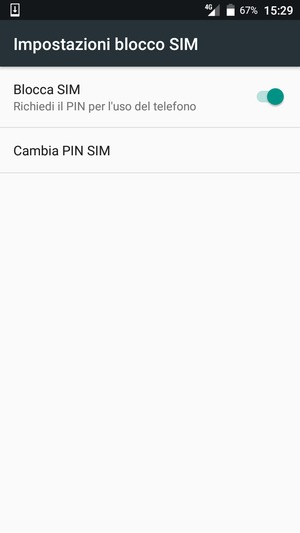 Seleziona Cambia PIN SIM