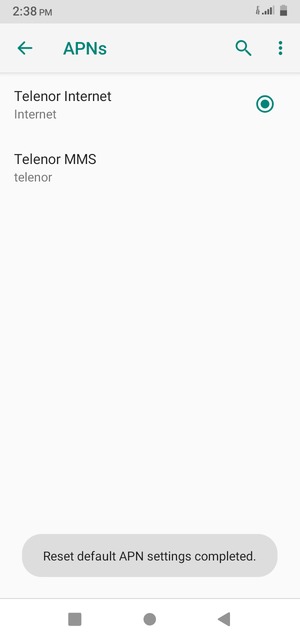 Your phone will reset to default Internet and MMS settings