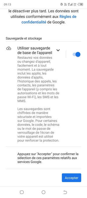 Sélectionnez Accepter