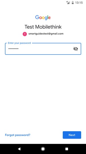 Enter your password and select Next