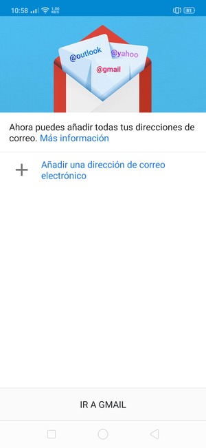 Seleccione Añadir una dirección de correo electrónico
