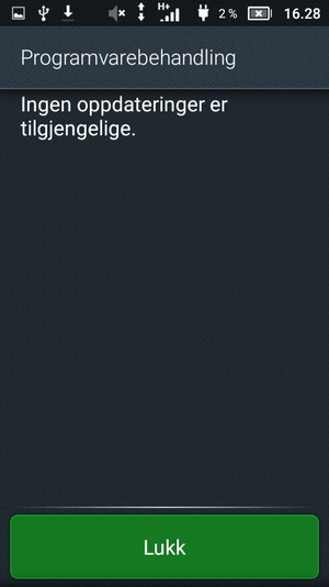 Hvis telefonen din er oppdatert, velg Lukk
