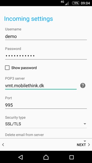 Select Security type