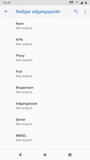 Indtast internet-oplysninger