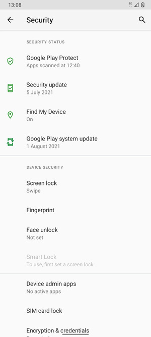 Select SIM card lock