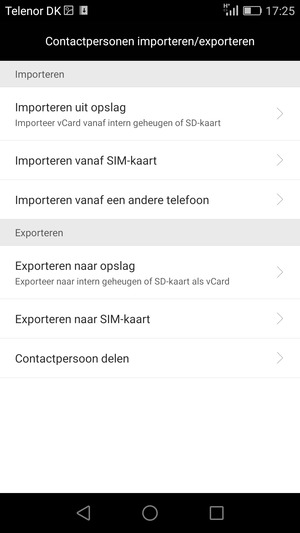 Selecteer Importeren vanaf SIM-kaart