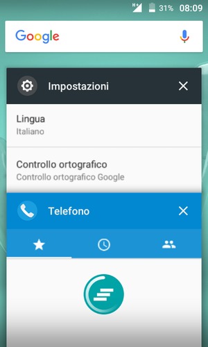 Seleziona l'icona Elimina per chiudere le applicazioni in esecuzione