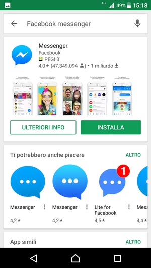 Seleziona l'applicazione