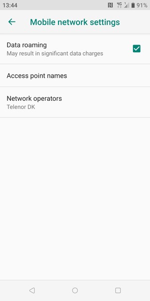 Turn Data roaming on or off