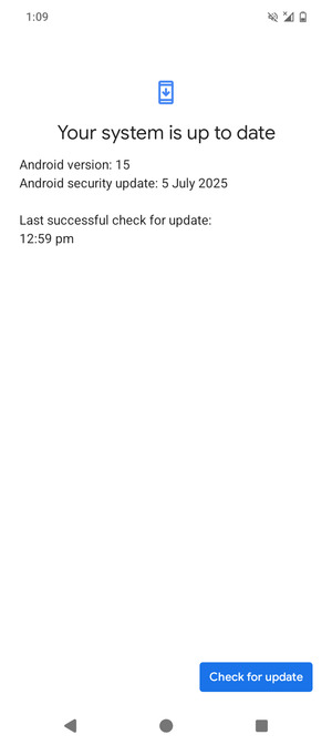 If your phone is up to date, you will see the following screen
