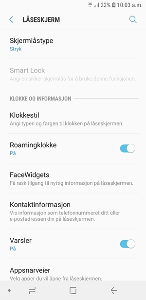 Velg Skjermlåstype