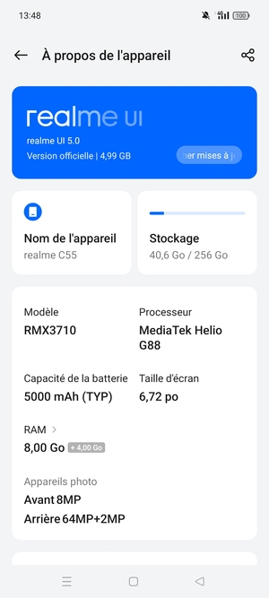 Sélectionnez realme UI