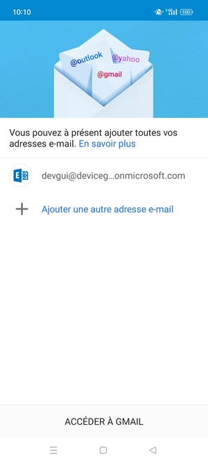 Sélectionnez ACCÉDER À GMAIL