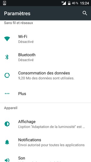 Sélectionnez Plus