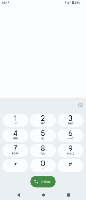 Premi e tieni premuto il numero 1