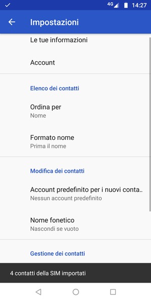 I tuoi contatti verranno salvati sul tuo Motorola