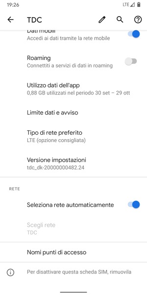 Seleziona Nomi punti di accesso