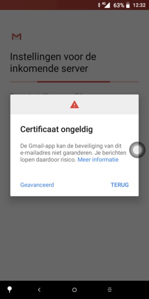 Selecteer TERUG