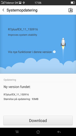 Hvis din telefon ikke er opdateret, vælg Download