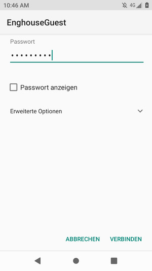Geben Sie das WLAN-Passwort ein und wählen Sie VERBINDEN