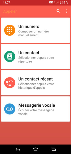 Sélectionnez Messagerie vocale