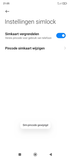 Uw Sim-pincode is gewijzigd