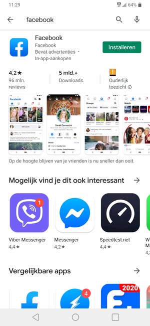 Selecteer de app