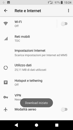 Attendi il completamento del download