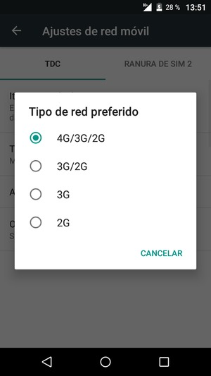 Seleccione la opción deseada