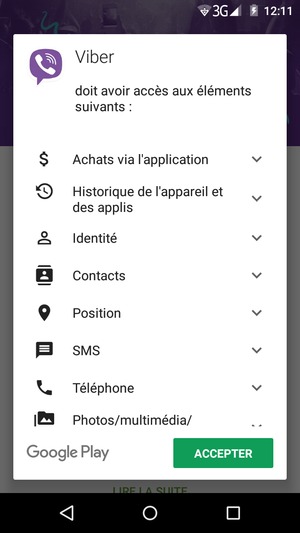 Sélectionnez ACCEPTER