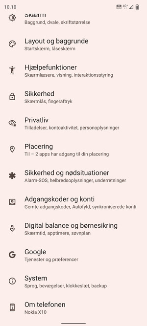 Scroll til og vælg System
