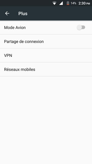 Sélectionnez Réseaux
mobiles