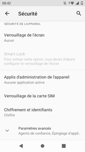 Pour modifier le code PIN de la carte SIM, allez au menu Sécurité et faites défiler et sélectionnez Verrouillage de la carte SIM