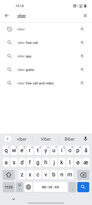 Skriv inn applikasjonsnavnet og velg Søk