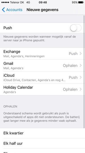 Stel Push in op OFF
