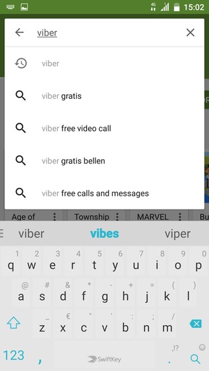 Voer de app-naam in en selecteer Zoek