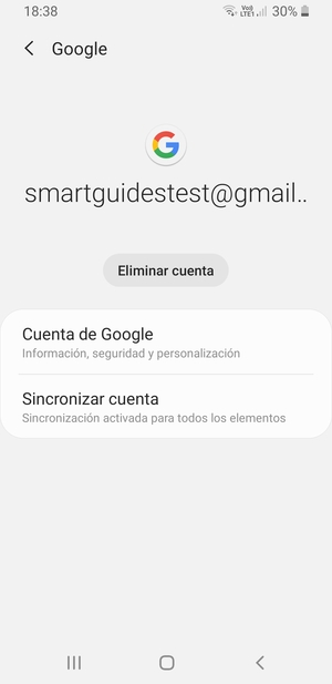 Seleccione Sincronizar cuenta