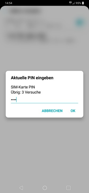 Geben Sie Ihre Aktuelle SIM-Karte PIN ein und wählen Sie OK