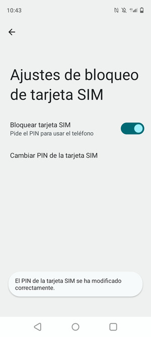 Su PIN de la tarjeta SIM ha sido cambiado