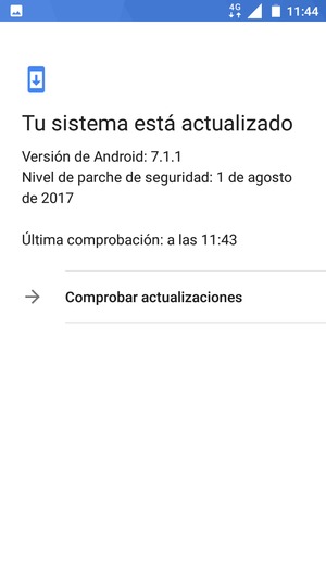 Si su teléfono está actualizado, verá la siguiente pantalla