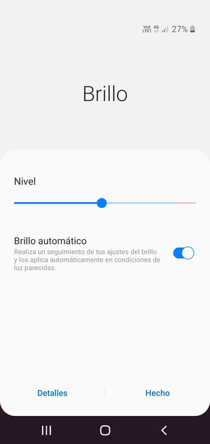 Active Brillo automático y seleccione Hecho