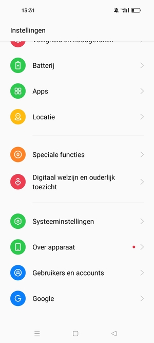 Scroll naar en selecteer Over apparaat
