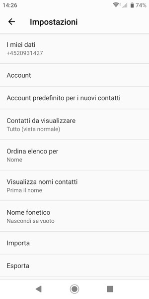 Scorri e seleziona Importa